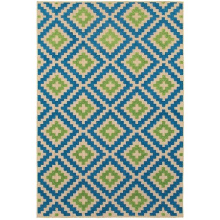 Oriental Weavers Cayman 2063Z 4x6 Rectangle - Sand/ Blue-Polypropylene C2063Z117165ST